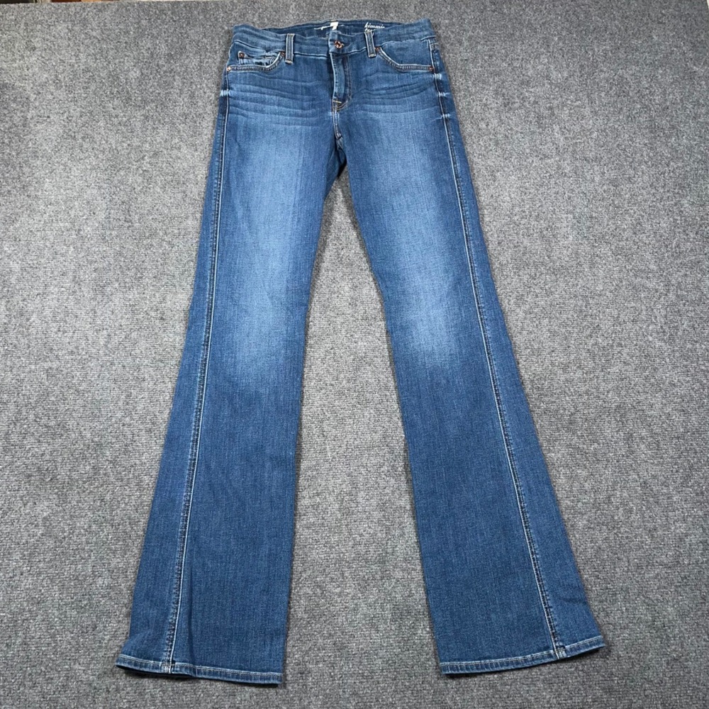 7 For All Mankind Kimmie Bootcut Jeans Womens 30x34 Stretch Medium Wash Blue - Picture 1 of 11